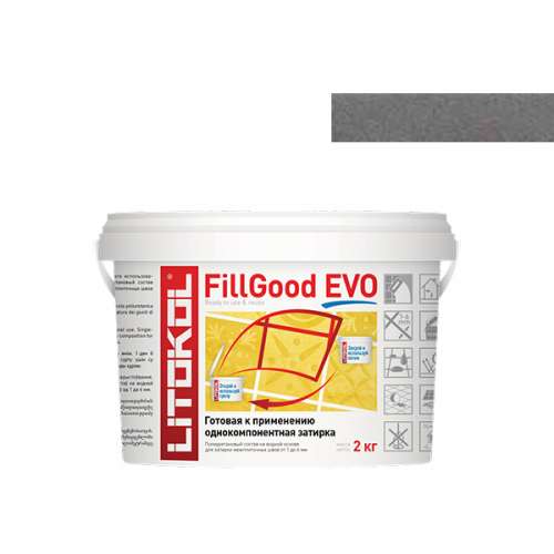 Готовая полиуретановая затирка FillGood EVO, ведро, 2 кг, Оттенок F.125 Grigio Cemento, LITOKOL – ТСК Дипломат